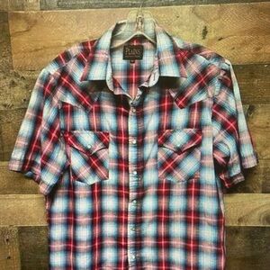 Plains Red and Blue Plaid Men's Casual Shirt